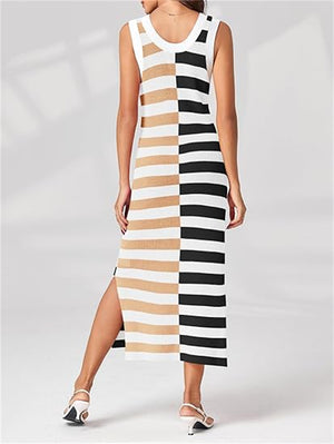 Womens Summer Striped Dress Sleeveless