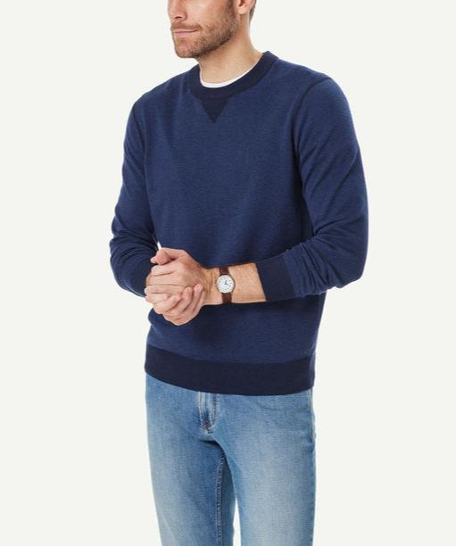 Men's Two Color Crew Neck Knit Shirt