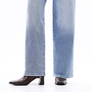 ONESO Women BBL High Rise Raw Hem Baggy Jeans High Stretchy Wide Leg Tummy Denim Pants