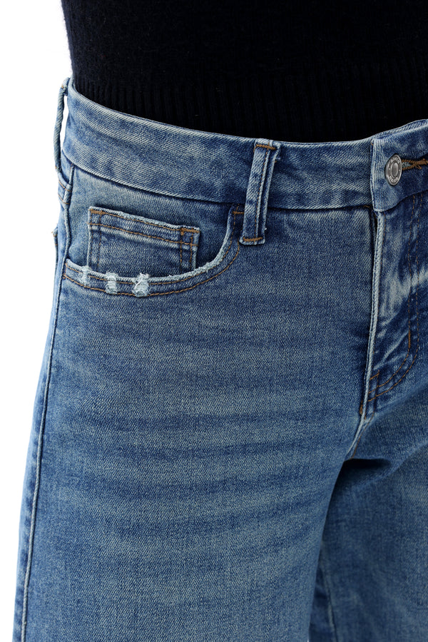 ONESO Women Retro Mid Rise Wide Leg Jeans