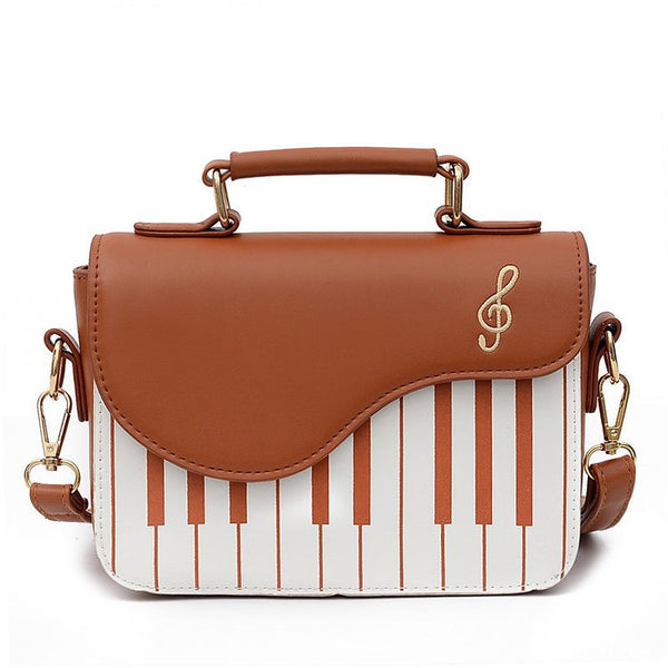 Piano Print Music Embroidered Bag