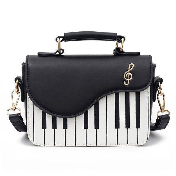 Piano Print Music Embroidered Bag