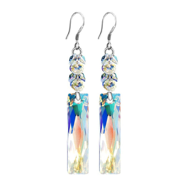 Square crystal earrings