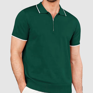 Men's Premium Knit Zipper Polo Shirt