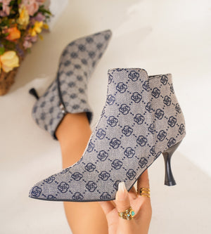 Patterned Stiletto Heeled Boots