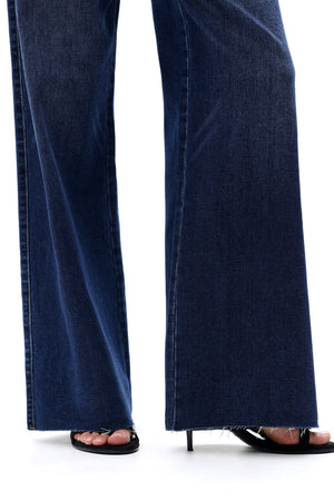 ONESO Women Coastal-Inspired Mid Rise Wide Leg Jeans