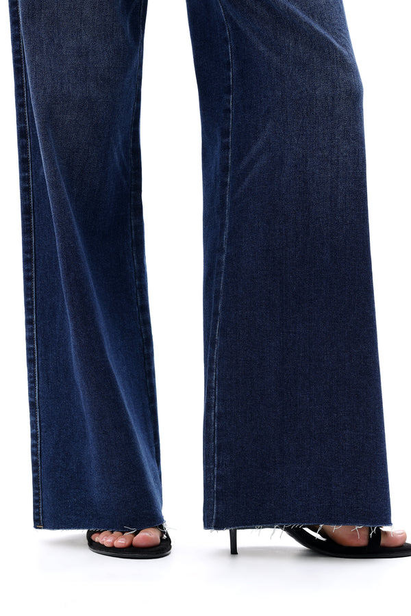 ONESO Women Coastal-Inspired Mid Rise Wide Leg Jeans