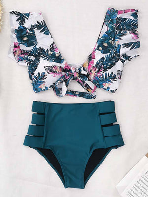 Floral Ruffle Bikini Set