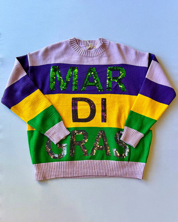 Mardi Gras Sequin Sweater