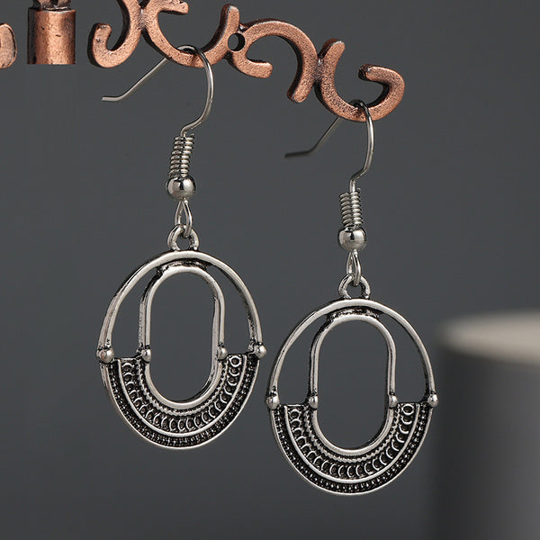 Geometric round hollow earrings