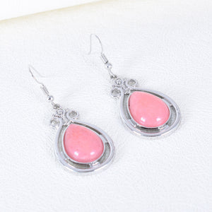 Retro pink gemstone earrings