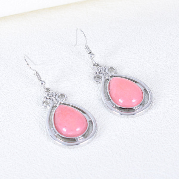 Retro pink gemstone earrings