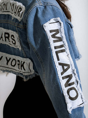 Letter Print Denim Jacket