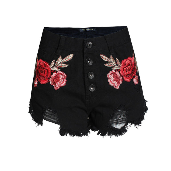 High-Waisted Wide-Leg Denim Shorts for Women