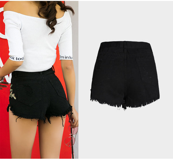 High-Waisted Wide-Leg Denim Shorts for Women