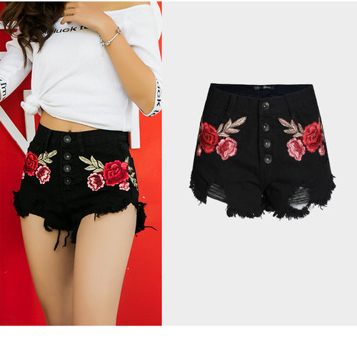High-Waisted Wide-Leg Denim Shorts for Women