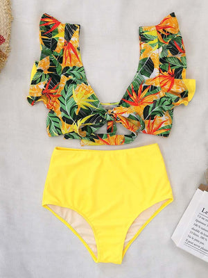 Floral Ruffle Bikini Set