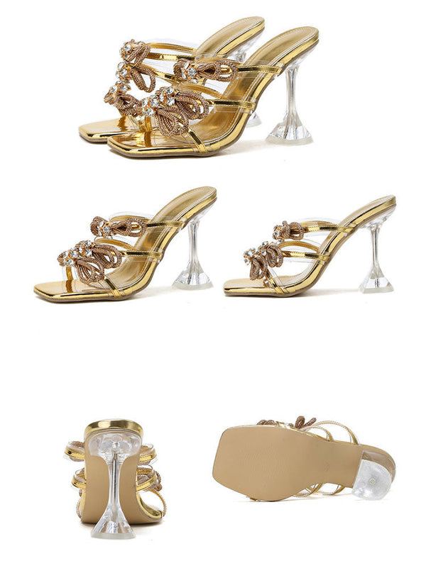 Bow Rhinestone Heels