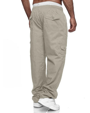 Men's Cargo Pants Relaxed Fit Sport Pants Jogger Sweatpants Drawstring Outdoor Trousers with Pockets