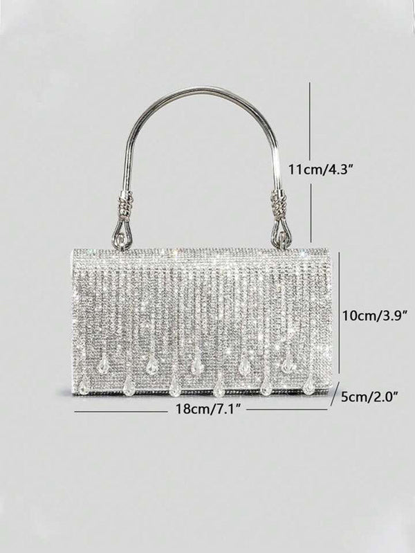 Rhinestone Fringe Clutch