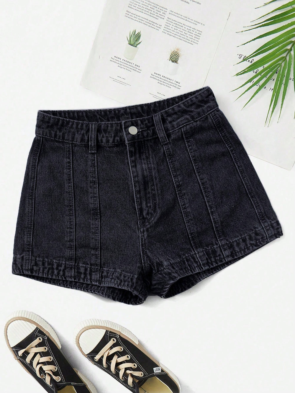 Seam Detail Denim Shorts