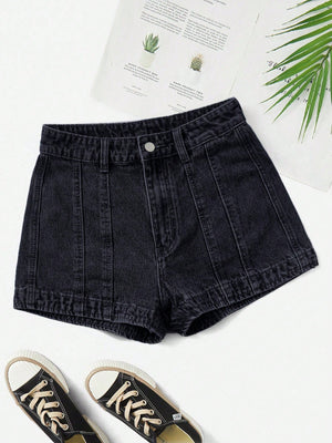 Seam Detail Denim Shorts