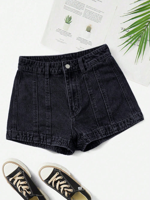 Seam Detail Denim Shorts