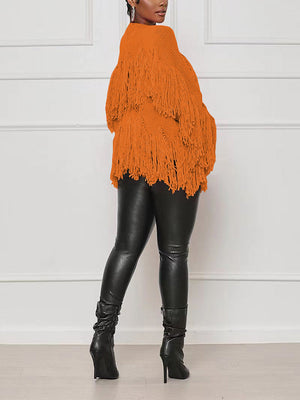 Fringe Knit Sweater Cardigan