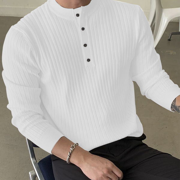 Striped Round Neck Collar Shirt