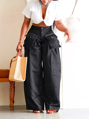 Cargo Pocket Wide Leg Pants