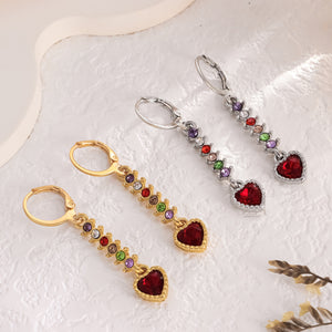 Heart Shaped Ruby Earrings