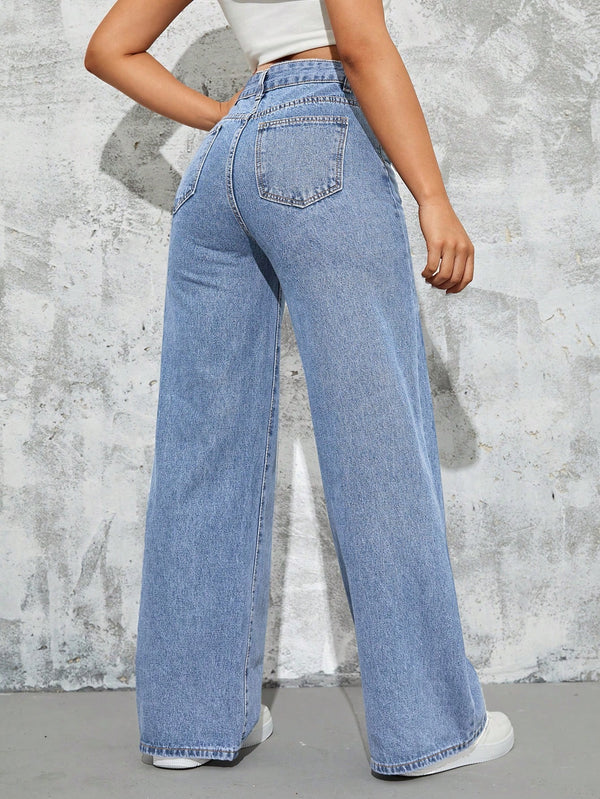 Leopard Print Denim Long Pants, Casual & Fashionable For Everyday Wear