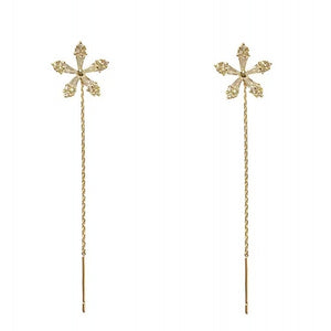 Flower Ear Line Earrings