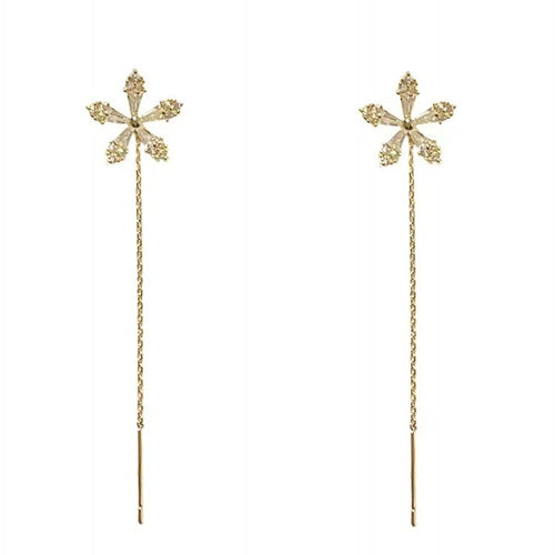 Flower Ear Line Earrings