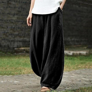 Casual Plain Drawstring Pocket Pants