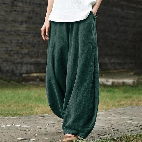 Casual Plain Drawstring Pocket Pants