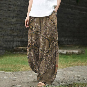 Women's Floral Art Japanese Loose Casual Pants