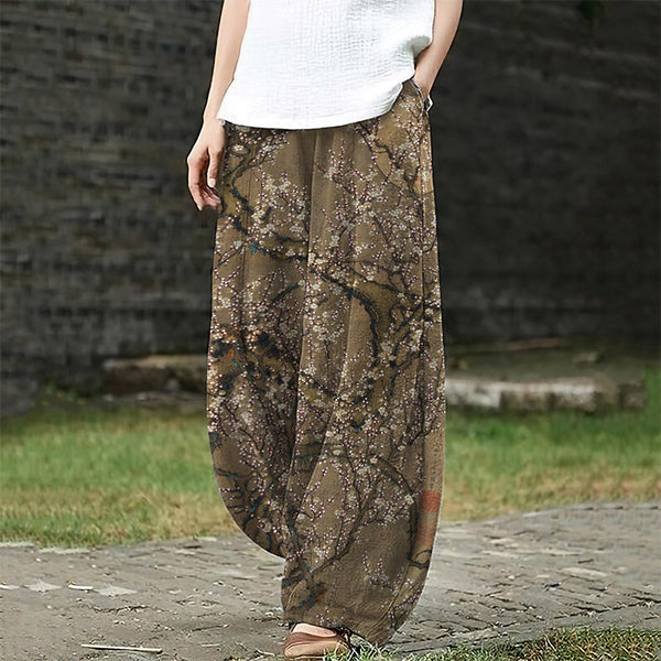 Women's Floral Art Japanese Loose Casual Pants