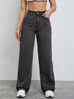SHEIN EZwear Women Casual Loose Wide Leg Jeans