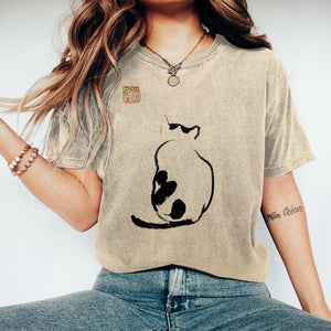 Japanese Art Cat Print Casual Cozy T-shirt