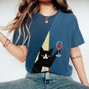 Let That Sh*t Go Cat Print Crew Neck T-shirt