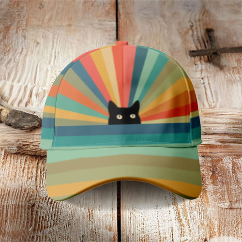 Rainbow Cat Print Cap