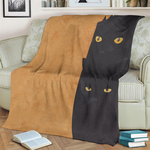 Abstract Black Cat Painting Art Blanket