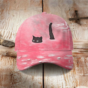 Women's Oil Painting Cat Print Cap