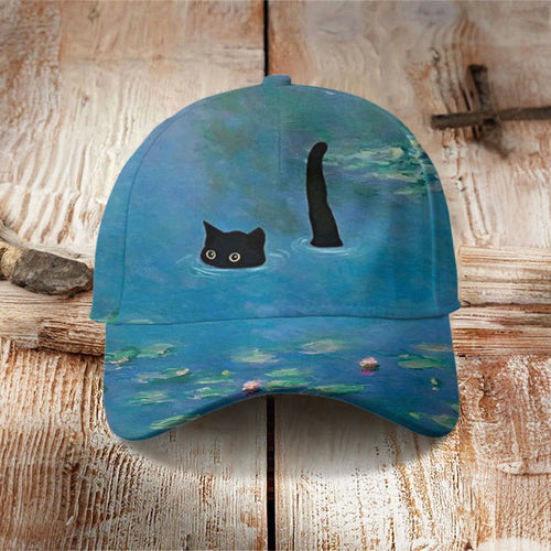 Women's Oil Painting Cat Print Cap