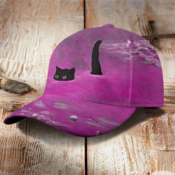 Women's Oil Painting Cat Print Cap