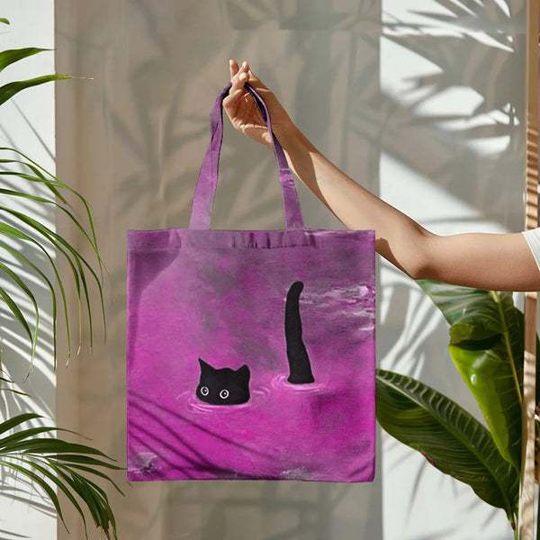 Women's Oil Painting Cat Print Bag