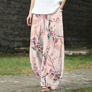 Japanese Floral Print Pants