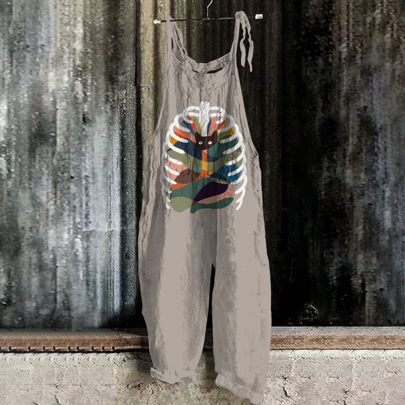 Abstract Cat My Inner Art Jumpsuit