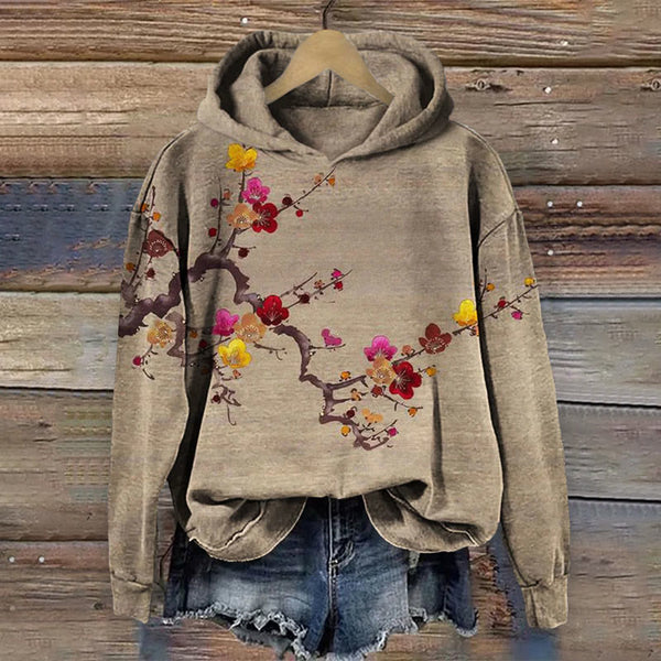 Colorful Plum Blossom Japanese Art Print Hoodie